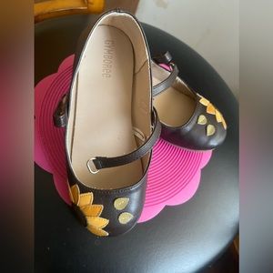 Little Girl Sunflower Dark Brown Dress Shoes Size 12